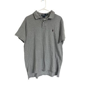 polo by‎ Ralph Lauren gray cotton polo button top size large men's